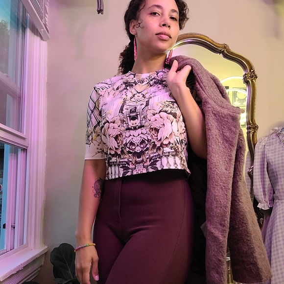 Art Deco Matching Coordinated Crop Top Skirt Set - Aeon - Picture 3 of 11